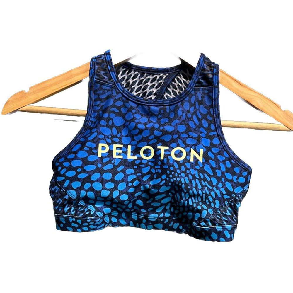 Peloton With Blue Wild Kite‎ High Neck Women's Activewear Bra Top 2.0 Size XS